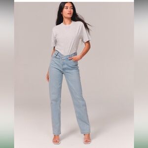 Abercrombie & fitch High Rise Dad Jean Women's Light Blue Vintage curve love